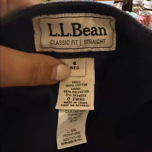 L.L. BEAN Classic Fit Straight business casual Pants in Dark Blue 4 - Picture 2 of 4